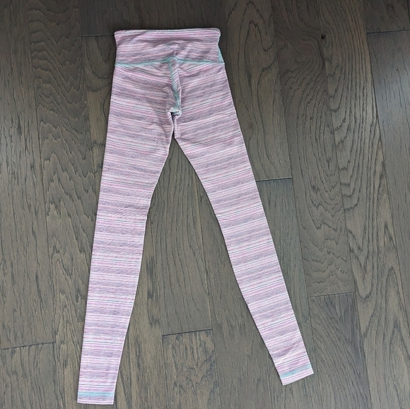 Lululemon Wunder Under Pant III Luxtreme Cyber Stripe Flash Light Menthol Size 2 - Picture 10 of 11